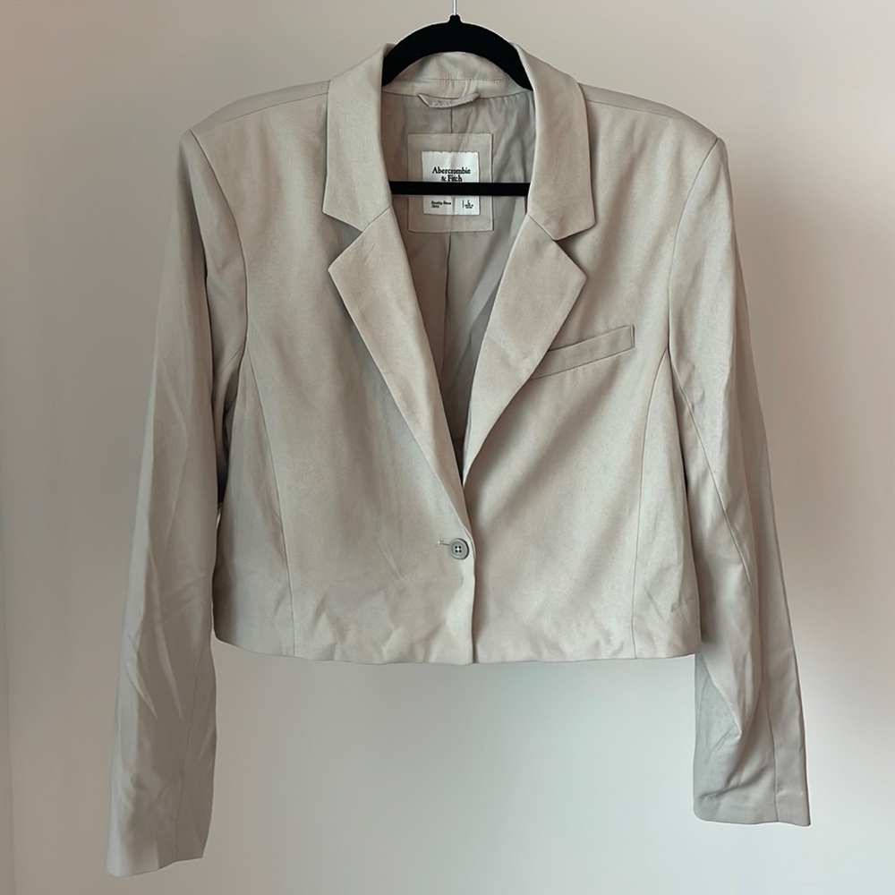 Abercrombie & Fitch cropped blazer Light beige Size Large